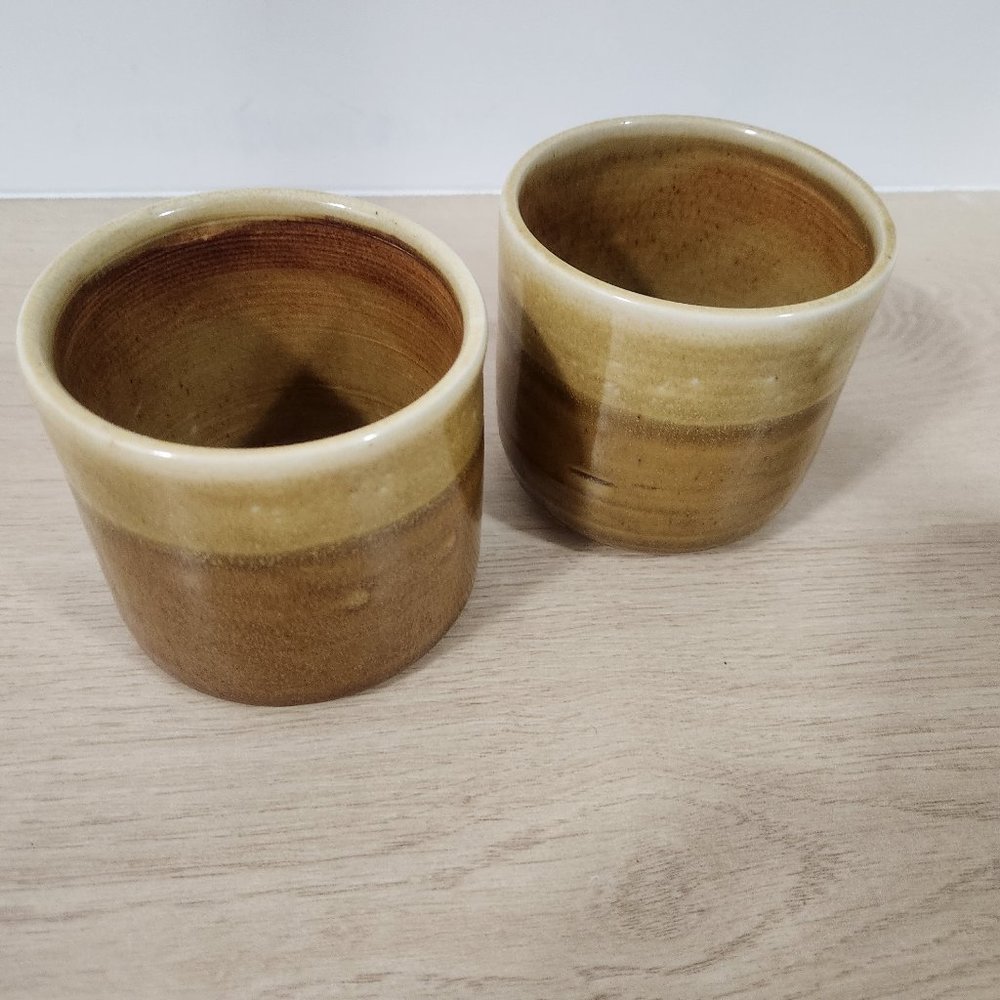 set of handmade pottery plant pots